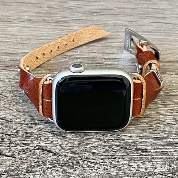 Brown Grain Leather Strap Apple Watch Band All Series Women Fashion Bracelet main image 6